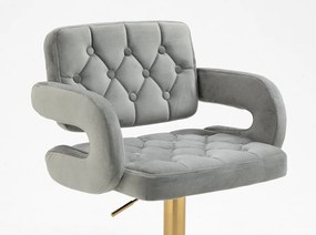 HR8403KW Acél modern velúr szék arany lábbal
