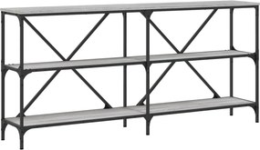 vidaXL szürke sonoma szerelt fa és vas konzolasztal 160x30x75 cm