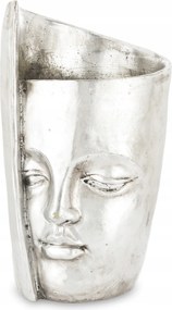 Váza ezüst üveg fedél arc dekoráció retro