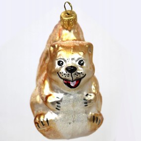 Kézzel díszített üveggömb mókus