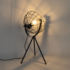 Ipari állványos asztali lámpa fekete állítható - Hanze