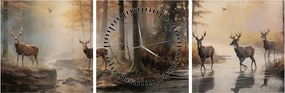 Kép - Vintage vadvilág festmény (órával) (90x30 cm)