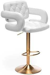 HR8403W Fehér modern műbőr szék arany lábbal