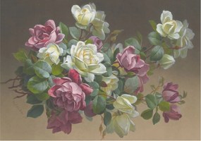 Divatos Flizelin Tapéta Fali Furnér Virágos elegancia 312x219 Ragasztó