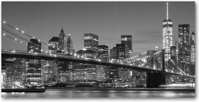 Fotó vászonkép edzett üveg Manhattan éjszaka 140x70