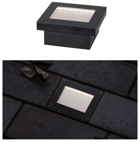 Paulmann 94578 Outdoor Solar kültéri beépíthető lámpa, négyzet, fekete, 3000K melegfehér, 0,12 lm, IP67