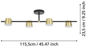 Eglo 39984 - LED Felületre szerelhető csillár ALTAMIRA 4xGU10/4,6W/230V 3000K arany