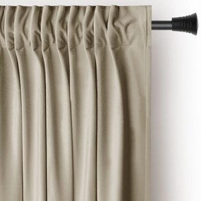 Barna-bézs bársony dimout (részleges sötétítő) függöny 140x270 cm Pleat – Restilo