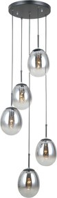 Italux modern függeszték meolo matt fekete füstös itxpnd-40825-5-bk