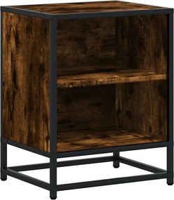 vidaXL éjjeliszekrény füstölt tölgy 40x31x50cm fából és fémből készült