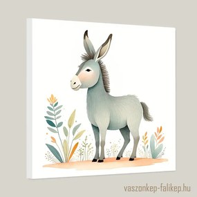 Aranyos kis csacsi illusztráció akvarell – gyerekszobai prémium falikép 40x40cm