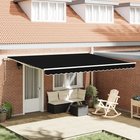 Automatikus Behúzható Napellenző Fekete 450x300 cm