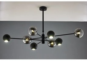 Jupiter 1975 - Csillár rúdon MOKA 4xGU10/10W/230V + 4xG9/10W/230V fekete/króm