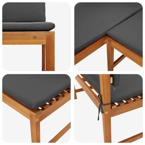 Kerti Sarok Pad Barna 140 x 100 x 91cm Tömör akácfa