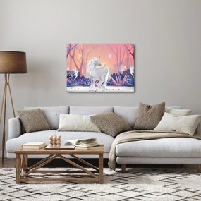 Kép - egyszarvú alatt egy varázslatos erdőben (70x50 cm)