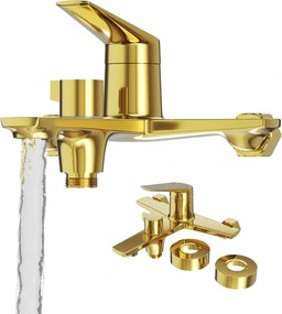 Kád-zuhany Csaptelep Fürdőszoba Csaptelep Sárgaréz Nave Arany