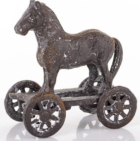 Dekoratív figura Ló fém barna 13,5x12,5x6,5cm