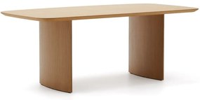 Natúr színű étkezőasztal tölgyfa dekorral 100x200 cm Litto – Kave Home