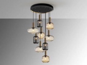 SCHULLER 225090 NORMA Bronz Színű Függeszték 9XE27 8W IP20