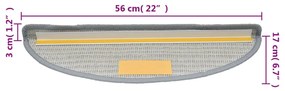 10 db szürke lépcsőszőnyeg 56 x 17 x 3 cm