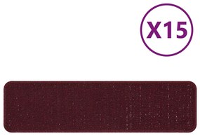 Lépcsőszőnyegek Latex Háttal Bordeaux 20x75 cm