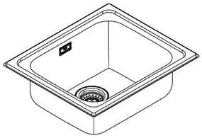 GROHE 31719SD0 - K200 konyhai mosogató 533 × 457 mm, rozsdamentes acél