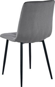 AKCIÓ sötétszürke bársonyos étkezőszék LIBRA fekete lábakkal II. minőség