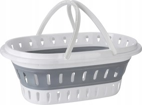 Szabadonálló szennyestartó kosár fogantyúval műanyag fehér-szürke 25L 1db