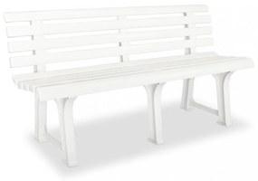 fehér műanyag kerti pad 145,5 cm
