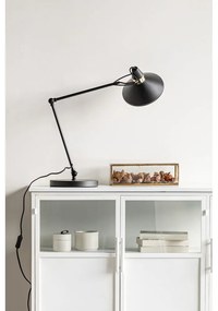 Fekete asztali lámpa fém búrával (magasság 70 cm) Jona – White Label