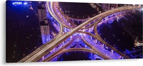 Egy kép egy nagy kereszteződésről éjjel (120x50 cm)