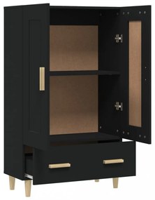 vidaXL fekete szerelt fa magasszekrény 70 x 31 x 115 cm