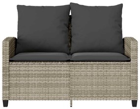 2 személyes polyrattan kerti kanapé asztallal&amp;párnával