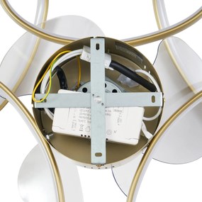 Mennyezeti ventilátor sárgaréz 55cm LED-del, fényerőszabályzóval és távirányítóval - Mandy