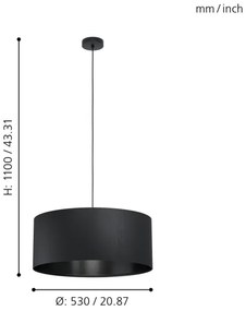 Eglo 99043 - Csillár zsinóron MASERLO 1xE27/40W/230V