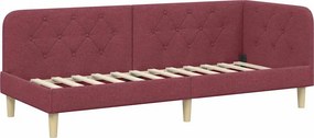 vidaXL Sarokágy keret fejtámlával Bordó 80 x 200 cm szövet