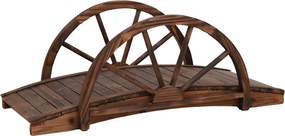 vidaXL tömör fenyőfa kerti híd félkör kerekekkel 99 x 50 x 38 cm