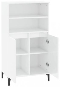 magasfényű fehér szerelt fa magasszekrény 60 x 36 x 110 cm