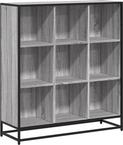 vidaXL szürke sonoma szerelt fa és fém könyvszekrény 97,5x33x107,5 cm