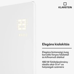 Klarstein Wonderglass infravörös panel | 480 W | 7 - 14 m² | Modern üveg design | 90 cm x 58 cm