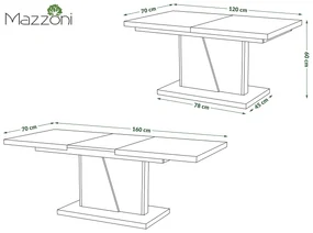 Mazzoni NOIR Arany Tölgy/Fekete Matt - MODERN BŐVÍTHETŐ DOHÁNYZÓASZTAL NAPPALIBA
