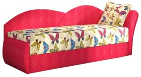 AGA kinyitható kanapé, 200x80x75 cm, butterfly + piros, (butterfly 04/alova 46), jobbos