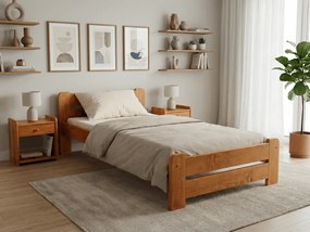 Laura ágy 90x200 cm, égerfa Ágyrács: Lamellás ágyrács, Matrac: Coco Maxi 20 cm matrac