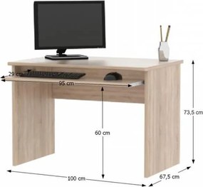 Íróasztal, sonoma tölgyfa, JOHAN NEW 02