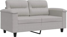 vidaXL kétszemélyes világosszürke mikroszálas szövetkanapé 120 cm