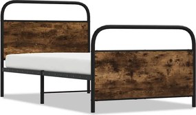 vidaXL ágykeret matrac nélkül 100x200 cm füstölt tölgy fűrészelt fa