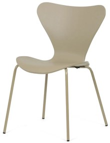 Scaun de sufragerie, plastic cappuccino, baza metalică cu patru picioare