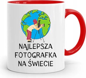 Piros Fotós Bögre Legjobb Fotós Nyomtatott Fotóval