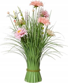 Műfű virágokkal Rózsaszín Virágok Tavaszi Dekoráció 40cm