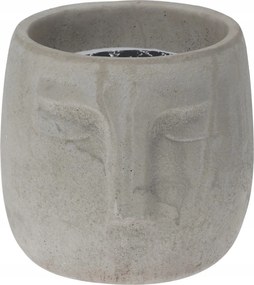 Gyertya cementedényben Arc, szürke
